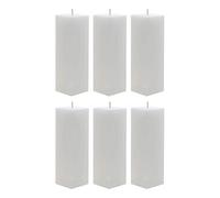 OnlineStreet Church Pillar Candles / Square - Non-fragranced White with Long Burning Times of 30, 60, 90, 180 & 360 Hours Options for or Home Use (Square Candle, Pack 6)
