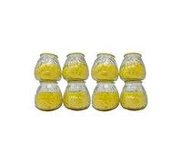 OnlineStreet Citronella Outdoor Scented Tealight Candles, Enclosed in Glass Jars - Yellow-Coloured, Strong Insect/Pest Repellent with Long-Lasting Burning Time for Outdoor/Indoor Use (Pack of 8)