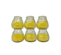 Citronella Outdoor Scented Tealight Candles, Enclosed in Glass Jars - Yellow-Coloured, Strong Insect/Pest Repellent with Long-Lasting Burning Time for Outdoor/Indoor Use (Pack of 6)
