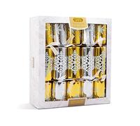 OnlineStreet Classic Christmas Party Crackers for loved ones | Birthday Party Crackers | Luxury Christmas Party Crackers | Multicolour (Gold & Silver)