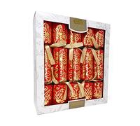 OnlineStreet Classic Christmas Party Crackers for loved ones | Birthday Party Crackers | Luxury Christmas Party Crackers | Multicolour (Red & Gold)