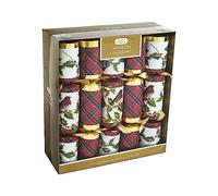 OnlineStreet Classic Christmas Party Crackers for loved ones | Birthday Party Crackers | Luxury Christmas Party Crackers | Multicolour (Robins & Tartan - Pack of 10)