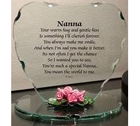 OnlineStreet Glass Plaque Gift Beautiful Poem a Lovely Plaque, Which Makes a Really Thoughtful Gift for any occasion, Birthday, Mothers day, Wedding, Christmas etc, (Nanna)