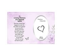 OnlineStreet In Loving Memory Photo Frame 10x15cm | Thinking of You Gifts | Memorial Gift | Memorial Photo Frame with a Loving Message - In Loving Memory Picture Frame, Photo Size 4x6'' (Wife)
