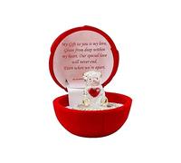 OnlineStreet - Love Heart Teddy Bear Ornament Red Celebration Rose Gift Boxed Glass Present Girlfriend Boyfriend BF GF Wife Christmas Valentines Day Gift