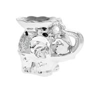 OnlineStreet Silver Sparkle Crushed Diamond Fragrance Oil Burner Wax Warmer - Home Decor Accessories, Unique Design Ceramic Diamante Crystal Ornament (Silver Sparkle Elephant Oil Burner)