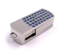 Onlineworld2013 Metal box with blue stones Silver Funny USB Stick 16 GB USB 2.0