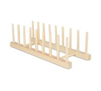 ONLINMDT Wooden Dish Drying Rack Pot Lid Cutting Board Holder Drainer, Puzzle Holder, 8 Slots Multifunctional Storage