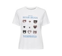 ONLKITA Life REG S/S Bear Top Box CSJRS, Bright White/Print: hugs, XS
