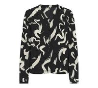 ONLY Women's Onlnova Life Vis L/S Malou Top Blouse, Black/AOP: 587 Yoko, XL