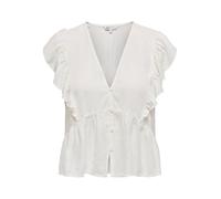 Onlrian Flonce S/S Top WVN, Cloud Dancer, M