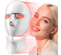 ONLUKY Red Light Therapy Mask for Face - Cordless LED Light Therapy Mask with 7 Colors, USB-C Rechargeable, Infrared & Near-Infrared for Skin Care, Home, Travel, Yoga, Sleep (silver)
