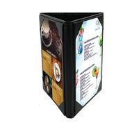 ONLVAN Leather Table Tent Leather Menu Holder Sign Display Black Menu Covers for Cafes Bars or Restaurant for 4×6 Inch Menus 3 sided triangle shape table tent 1 pack
