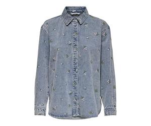 Onlvera L/S Flower Emb Shirt DNM Noos, Light Blue (Light Blue Denim), S