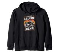 Only A Cool Biker Dad Raises Legends Motorcycle Father Zip Hoodie
