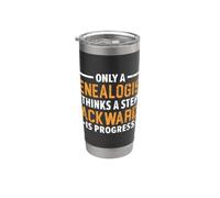 Only A Genealogist Thinks A Step Backwards is Progress Stainless Steel Insulated Tumbler
