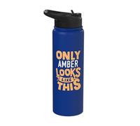 Only Amber Looks Like This Funny Amber Name Personalized Stainless Steel Insulated Water Bottle