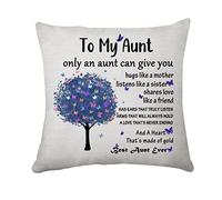 Only An Aunt Can Give Hugs Like A Mother - Cushion Cover Gift for Aunt's Birthday from Niece/Nephew - Pillowcase 45 x 45 cm (To My Aunt)