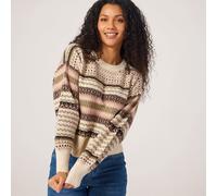 Only Arianne Fairisle Jumper STONE,PINK EXTRA SMALL
