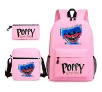 (Only Backpack, Type 5) 3 Pcs Set Anime Game 3d Poppy Playtime Monster Backpacks Messenger Bag Pencil Bag Canvas School Bag For Student Kids