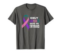 Only Badasses Have No Thyroid Cancer Fighter Warrior Grunge T-Shirt, Men, Asphalt Grey, 3X-Large