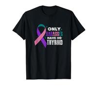 Only Badasses Have No Thyroid Cancer Fighter Warrior Grunge T-Shirt, Men, Black, Large
