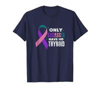 Only Badasses Have No Thyroid Cancer Fighter Warrior Grunge T-Shirt, Men, Navy Blue, Small