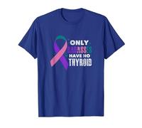 Only Badasses Have No Thyroid Cancer Fighter Warrior Grunge T-Shirt, Men, Royal Blue, Medium