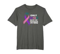 Only Badasses Have No Thyroid Cancer Fighter Warrior Grunge T-Shirt, Men's Big and Tall, Asphalt Grey, 4X Tall