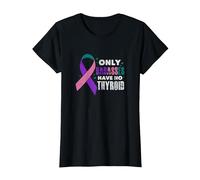 Only Badasses Have No Thyroid Cancer Fighter Warrior Grunge T-Shirt, Women, Black, Large