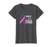 Only Badasses Have No Thyroid Cancer Fighter Warrior Grunge T-Shirt, Women, Dark Heather Grey, Medium