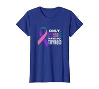 Only Badasses Have No Thyroid Cancer Fighter Warrior Grunge T-Shirt, Women, Royal Blue, Medium