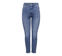 ONLY Bestseller A/S Women's Onlemily Stretch Hw St Ak DNM Cro571noos Jeans, Medium Blue Denim, 32W x 32L