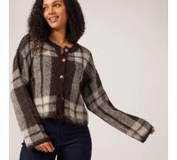 Only Beverly Checked Knitted Cardigan COFFEE STONE EXTRA SMALL