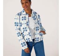 Only Biana Printed Quilted Jacket BLUE PATCHWORK 2XL