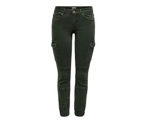 ONLY Cargo Jeans Hose | Stretch Denim Jogger Pants | Slim Mid Waist Karottenhose ONLMISSOURI, Farben:Grün-3, Größe:36W / 30L, Z-Länge:L30