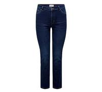 ONLY CARMAKOMA Women's Caraugusta Hw Straight DNM Bj61-2 Noos Jeans, Dark Denim Blue, 50W x 32L