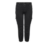ONLY Carmakoma Women's Carmissouri Reg ANK Cargo Mas Noos Solid Jeans, Washed Black, 46W x 32L