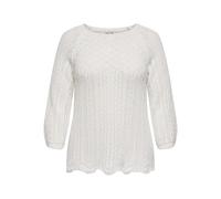 ONLY Carmakoma Womens Carnola Life 3/4 KNT Noos Pullover Sweater, Cloud Dancer, S UK