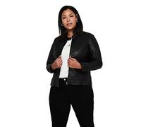 ONLY Carmakoma Women's CARROBBER Faux Leather Jacket NOOS, Black, 16 UK