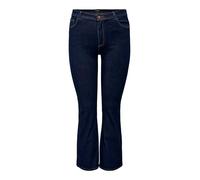 ONLY CARMAKOMA Women's Carsally Hw Flared Jeans DNM Bj370 Noos, Dark Denim Blue, 50W x 32L