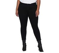 ONLY CARMAKOMA Women's Carwilly Reg Sk Ak Raw Rea2343 Noos Jeans, Black, 46W x 32L