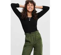 Only Casual Long Sleeve Round Neck Top Black