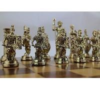(Only Chess Pieces) Historical Handmade Rome Figures Metal Chess Pieces Big Size King 4.3 inc (Board is Not Included)