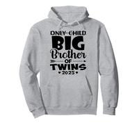 Only Child Big Brother of Twins 2025 Baby Announcement Kids Pullover Hoodie