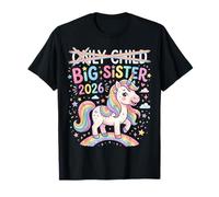 Only Child Big Sister 2026 Unicorn Rainbow Cute T-Shirt
