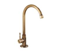 Only Cold Water Kitchen Sink Gooseneck Single Lever Outdoor Tap Bronze Brushed Finish