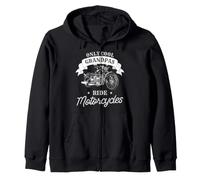 Only Cool Grandpas Ride Motorcycles Funny Motorcycling Biker Zip Hoodie