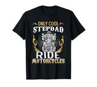 Only Cool Stepdad Ride Motorcycles Bike Cycle Biker Men Top T-Shirt