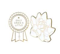 Only Cried Enamel Pin, White Enamel Color Only Cried A Little Enamel Pin Buddhism White Lotus Flower Enamel Pin Floral Plant Brooches for Backpack Men Women Gift